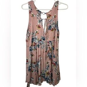 IJOAH Floral Pink Sleeveless Dress Small